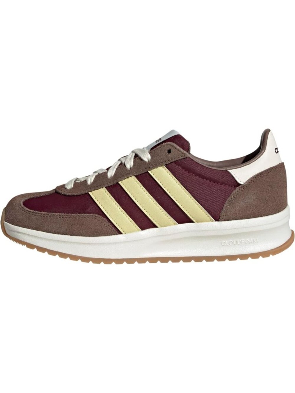 Womens Maroon Yellow Rubber Run 70s Lace-Up Closure Breathable Athletic Shoes